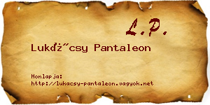 Lukácsy Pantaleon névjegykártya
